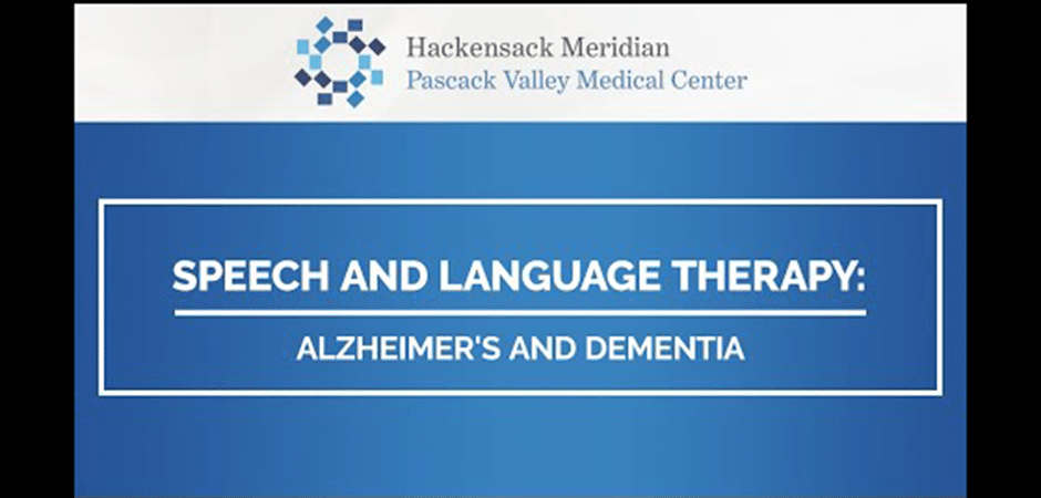 Speech and Language Therapy: Alzheimer's and Dementia text