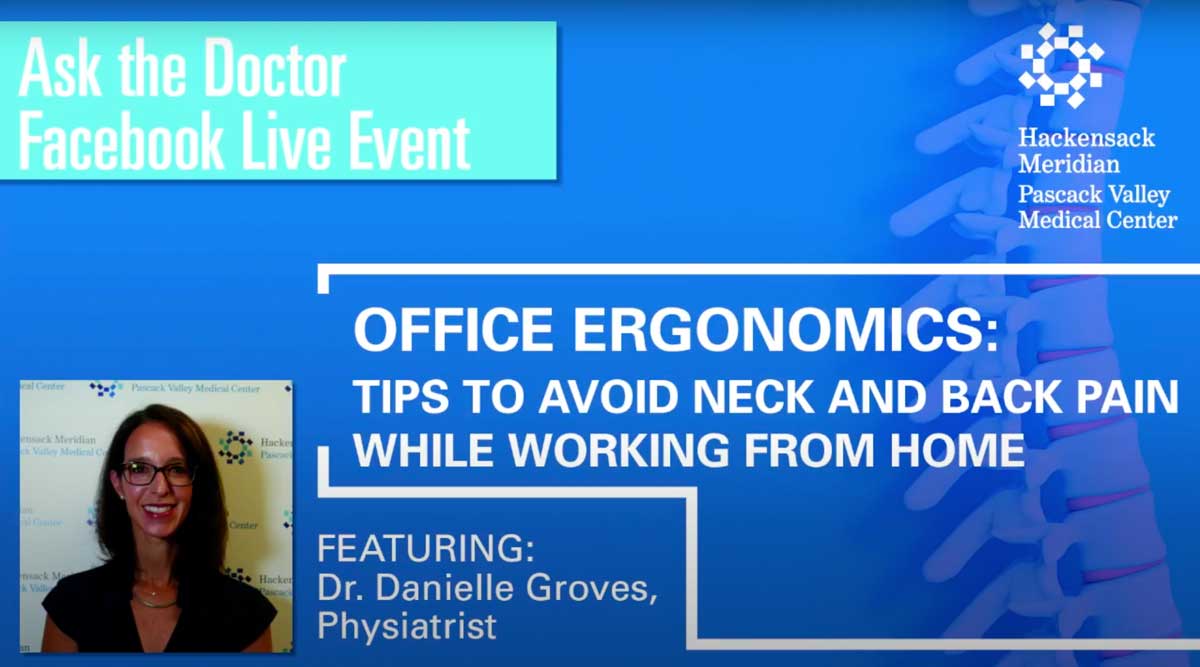 Office Ergonomics: Tips to Avoid Neck and Back Pain While Working from Home text graphic